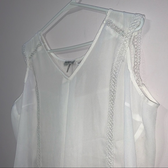 🧡3/$30 Sioni White Sleeveless Sheet Top in Large - Picture 5 of 7